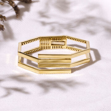 18KT Bold Reflections Spiral Gold Bangle Series