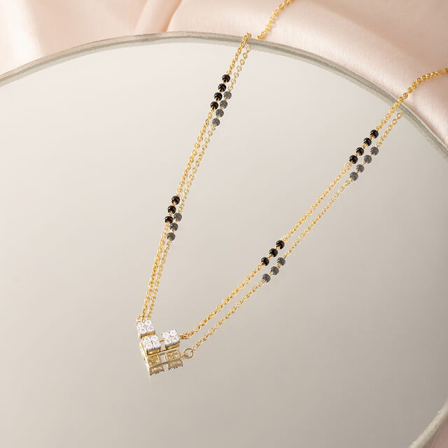 Starlight Symmetry 14Kt Gold and Diamond Mangalsutra,,hi-res image number null