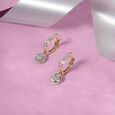 Dazzling Chic Gold & Diamond Hoop Earrings,,hi-res view 1