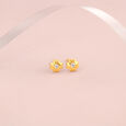Floral Glow 14 Kt Gold and Diamond Stud Earrings,,hi-res view 1