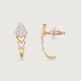 Chevron Grace Gold & Diamond Stud Earrings,,hi-res view 3