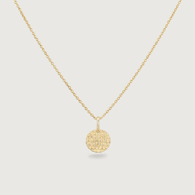 Textured Gold Coin Necklace,,hi-res image number null