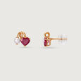 Scarlet Love Pearl & Gold Stud Earrings,,hi-res view 4