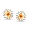 14kt Yellow Gold Shining Floral Stud Earrings,,hi-res view 4