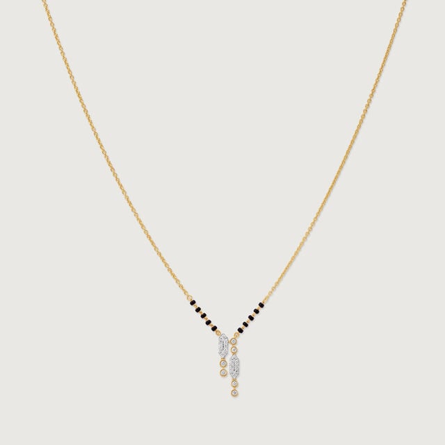 Contemporary Linear Diamond Mangalsutra,,hi-res image number null