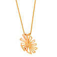 18 KT Yellow and Rose Gold Abstract Flower Pendant,,hi-res view 2