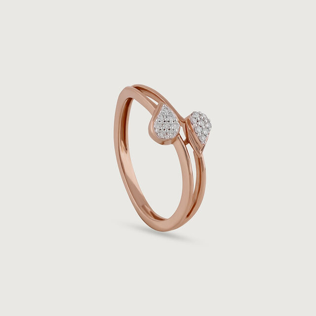 Petite Elegance Gold & Diamond Finger Ring,,hi-res image number null