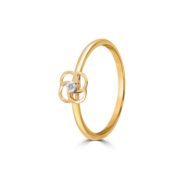14KT Yellow Golden Iconic Sparkle Diamond Finger Ring,,hi-res image number null