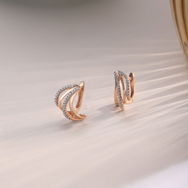 Buy Blushing Swirl Diamond Earrings Online Mia by Tanishq