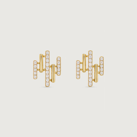Dynamic Linear Diamond Stud Earrings