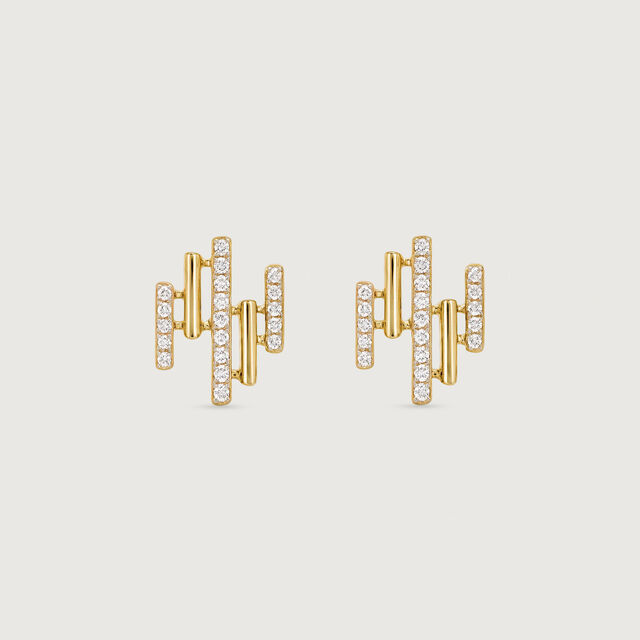 Dynamic Linear Diamond Stud Earrings,,hi-res image number null