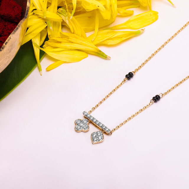 Serene Charm 14 Kt Gold and Diamond Mangalsutra,,hi-res image number null