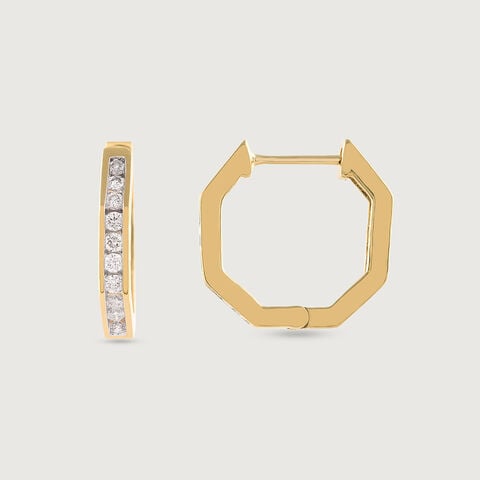 Sleek Luxe Gold & Diamond Hoop Earrings