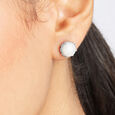 Gorgeous Pearl Silver Stud Earrings,,hi-res view 2