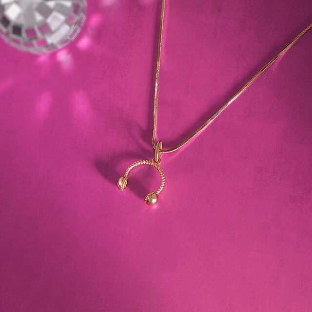 Headphone Charm Gold Pendant,,hi-res image number null