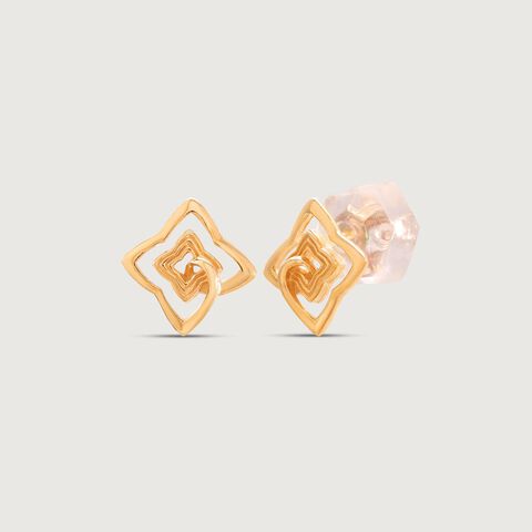 Radiant Bloom Gold Stud Earrings