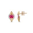 14 KT Yellow Gold Majestic Diamond Stud Earrings,,hi-res view 2