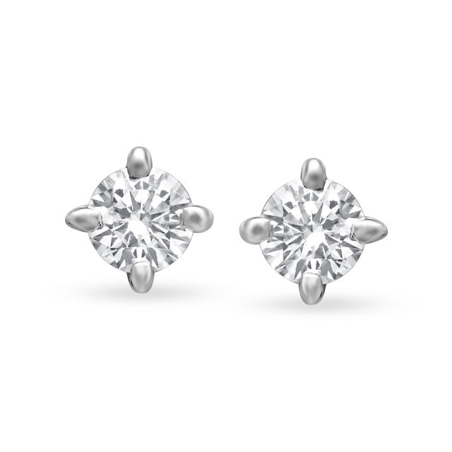 Classic 18 Karat Yellow Gold and Diamond Stud Earrings,,hi-res view 1