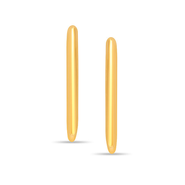 14KT Yellow Gold Golden Edge Hoop Earrings,,hi-res image number null