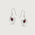 Earthy Waves Silver Hoop Earrings,,hi-res view 3
