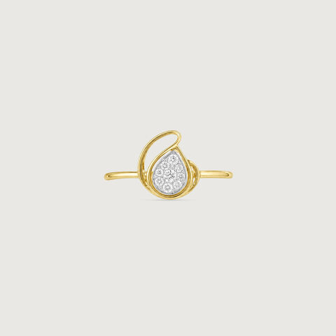 Fluid Embrace Diamond Platinum Gold Ring