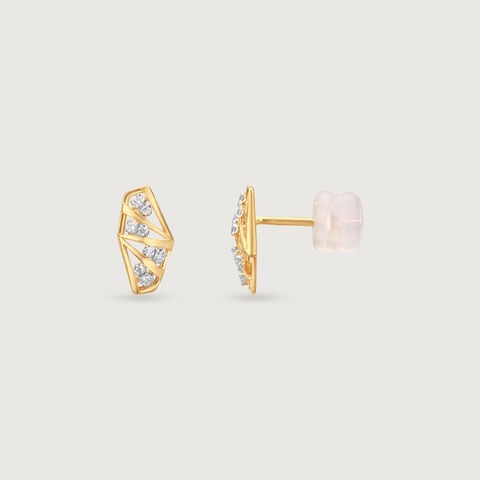 Sunlit Facet Diamond Stud Earrings