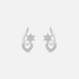 Floral Swirl Silver Stud Earrings,,hi-res view 3