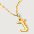 Letter Perfect 'J' Gold Pendant,,hi-res view 4