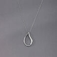 Fluid Teardrop Silver Necklace,,hi-res view 1