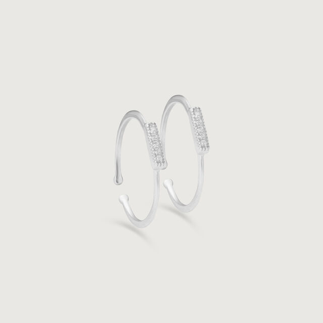 Elegant Curve Silver Toe Rings,,hi-res image number null