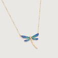 Enamel Dragonfly Gold Necklace,,hi-res view 4