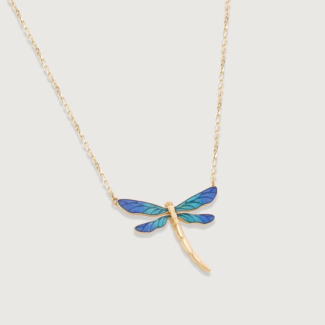 Enamel Dragonfly Gold Necklace,,hi-res image number null