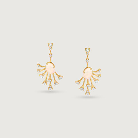 Celestial Opal & Diamond Drop Earrings