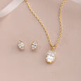 Divine Shimmer 14Kt Gold Necklace Set,,hi-res view 1