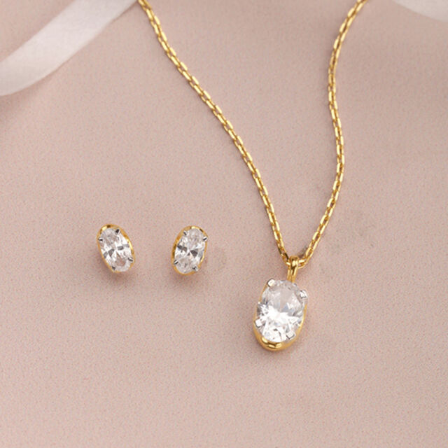 Divine Shimmer 14Kt Gold Necklace Set,,hi-res image number null