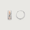 Stellar Guard Silver Hoop Earrings,,hi-res view 4