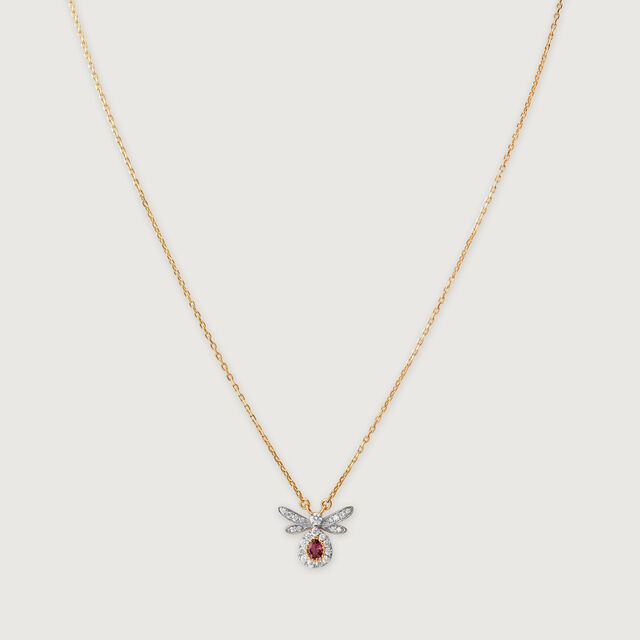 Whimsical Wings 14 Kt Gold & Gemstone Necklace,,hi-res image number null