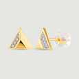 Sharp Faceted Diamond Stud Earrings,,hi-res view 4