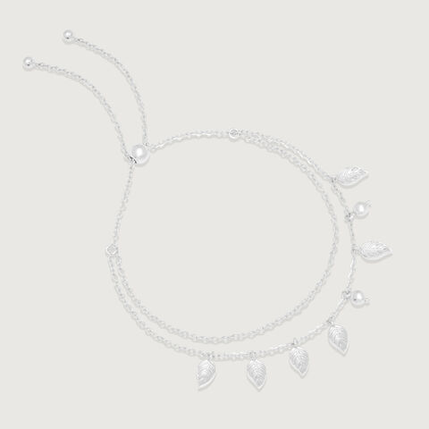 Whispering Leaf Silver Anklet