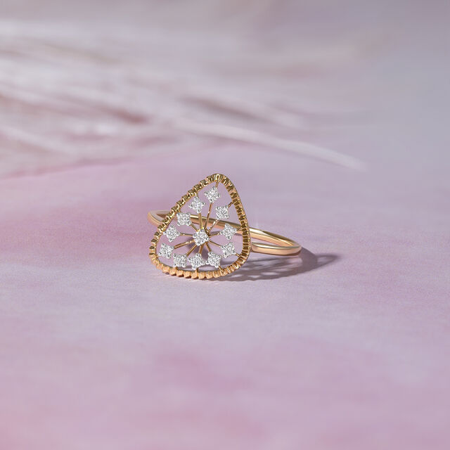 Radiant Bloom Gold & Diamond Finger Ring,,hi-res image number null