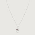 Floral Vine Frame Silver Necklace,,hi-res view 4