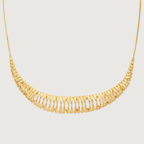 Sleek Radiant Gold Necklace