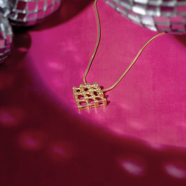 Webbed Sphere Gold Pendant,,hi-res image number null