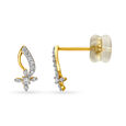 14Kt Yellow Gold Diamond Stud Earrings,,hi-res view 2