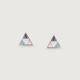Playful Mosaic Silver Stud Earrings,,hi-res view 3