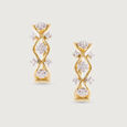 Geometric Glam Gold & Diamond Hoop Earrings,,hi-res view 3