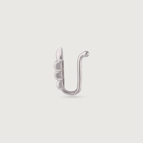 Playful Stacked Silver Nose Pin