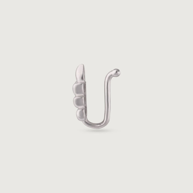 Playful Stacked Silver Nose Pin,,hi-res image number null