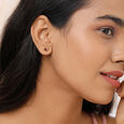 Valentine's Veil 14KT Gold & Pink Garnet Stud Earring,,hi-res view 2