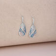 Mother of Pearl Wave Silver Hoop Earrings,,hi-res view 1